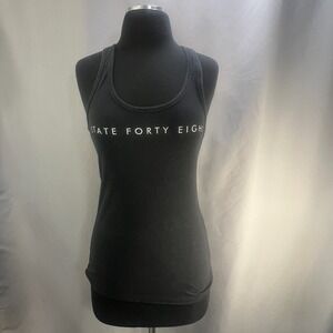 State Forty Eight Tank Top Womens Medium Black Racerback Graphic Print Logo